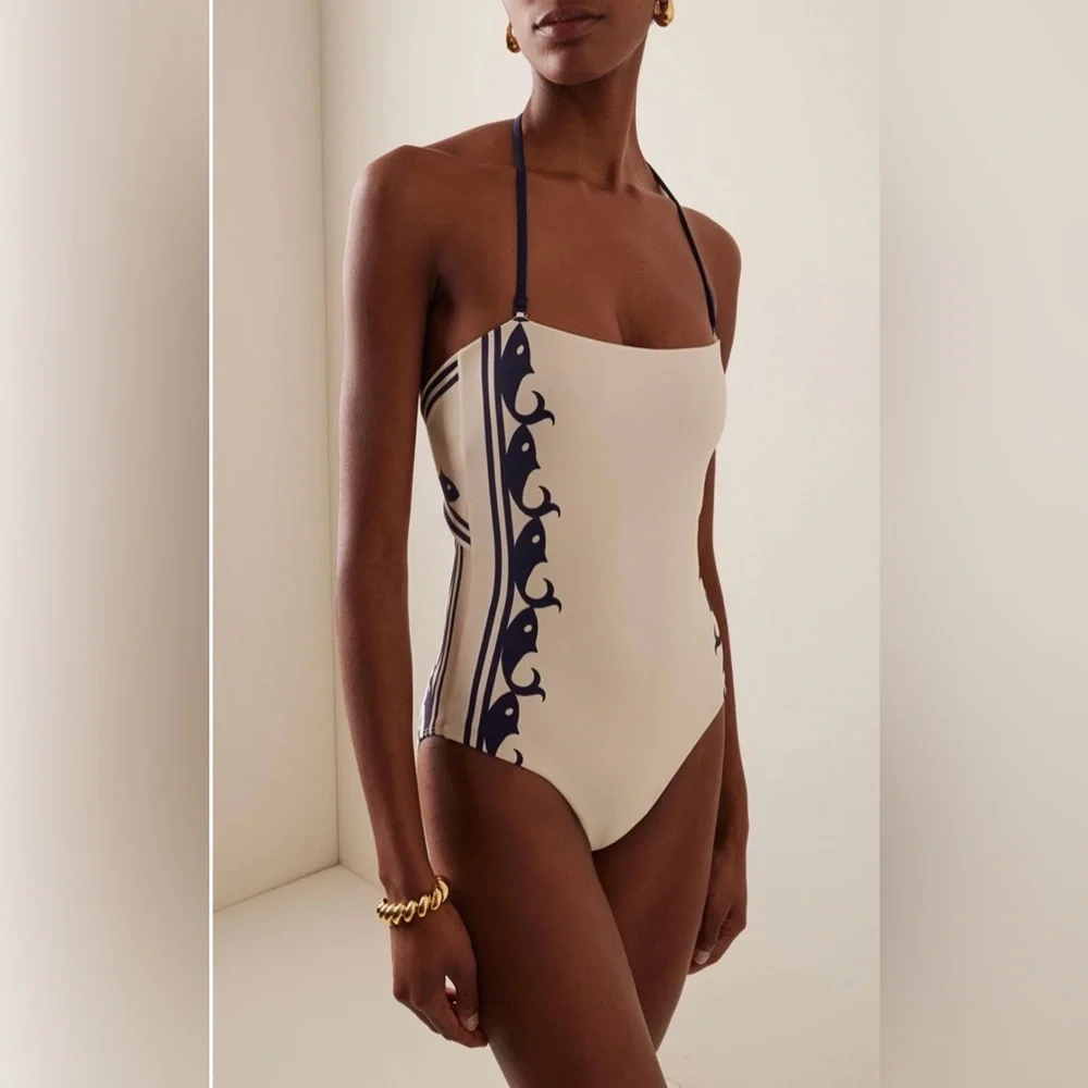 ALÉMAIS Women's Natural Marine One-Piece Swimsuit NWT Small - Picture 2 of 11